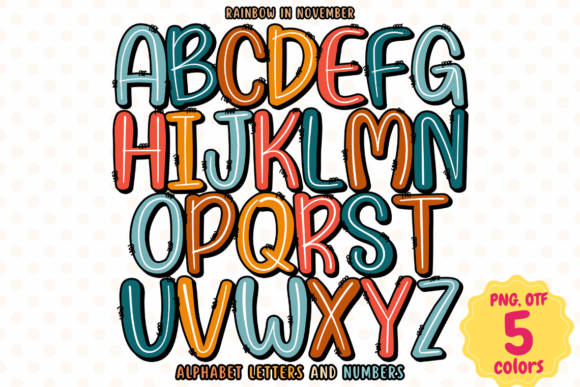 Embrace Autumnal Charm with Rainbow in November Typography