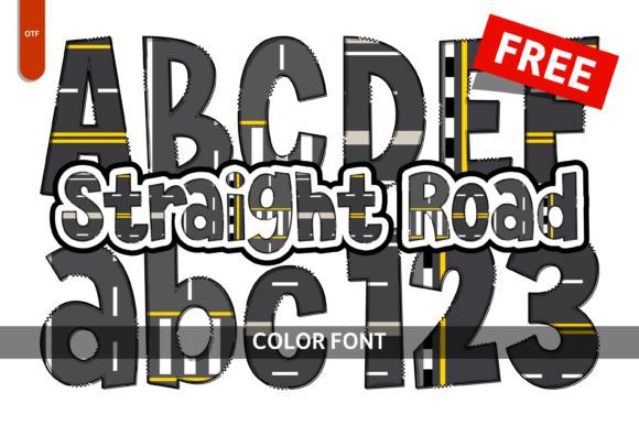 Straight Road: A Playful Color Font for Creative Design